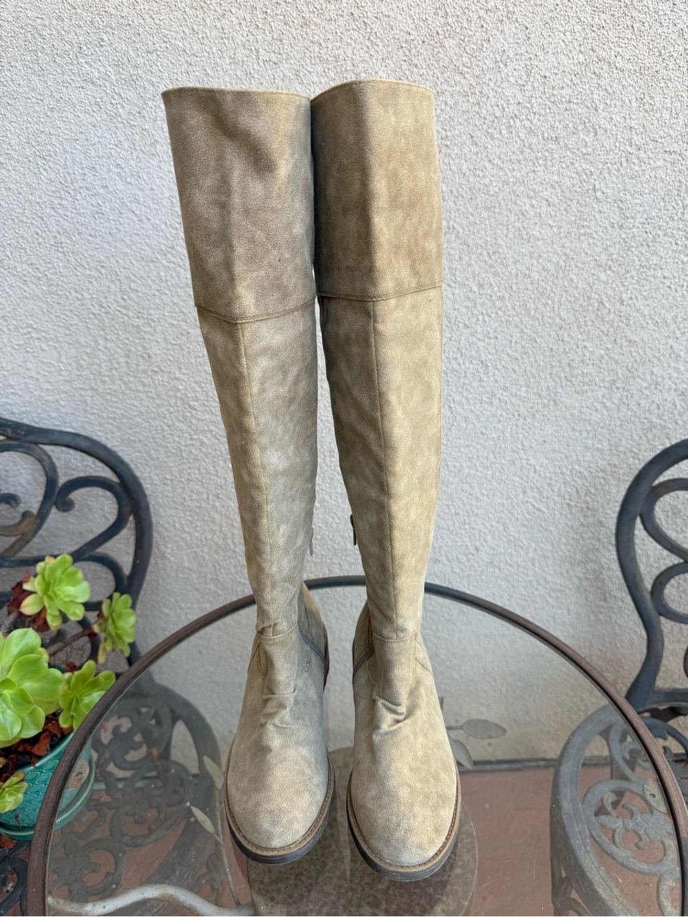 Qupid Women's Boots in Taupe - Elegant Tall Fashion Boots